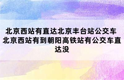 北京西站有直达北京丰台站公交车 北京西站有到朝阳高铁站有公交车直达没